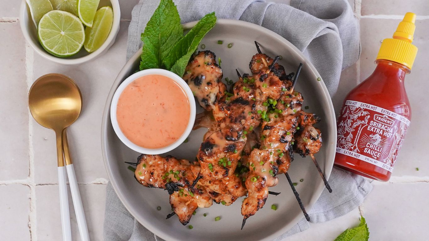 Bang Bang Chicken Skewers